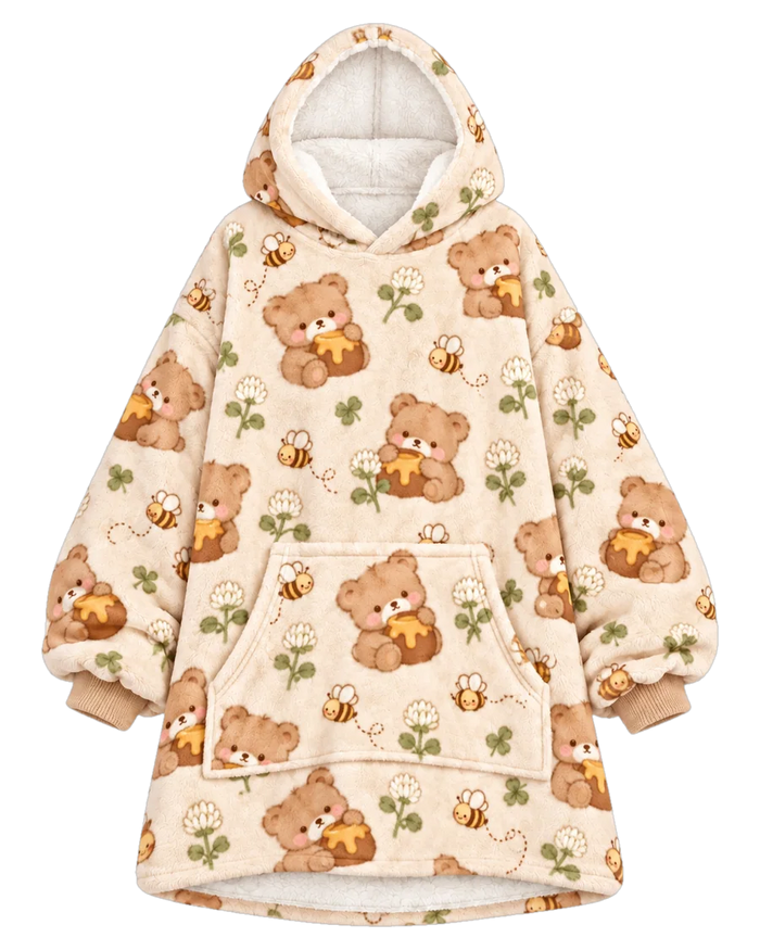 Honey Bear Hoodie Blanket