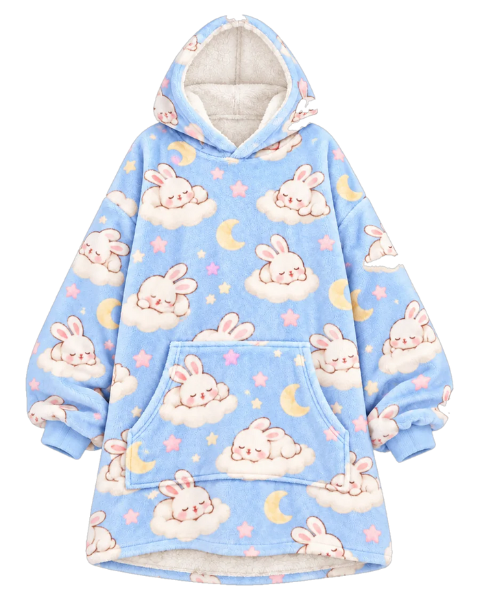 Cloud Bunny Hoodie Blanket