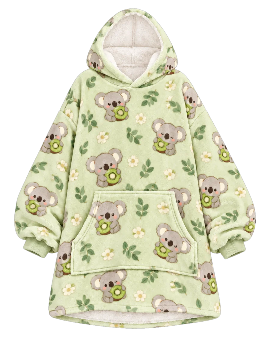 Kiwi Koala Hoodie Blanket – front