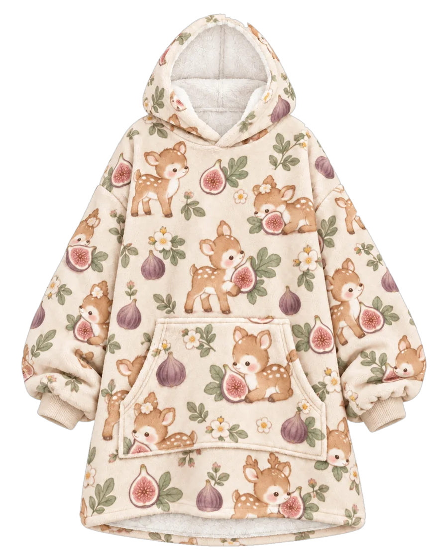 Fig Fawn Hoodie Blanket – front