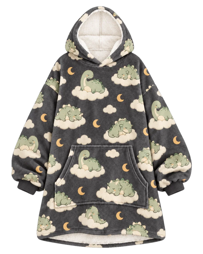 Dino Nap Hoodie Blanket