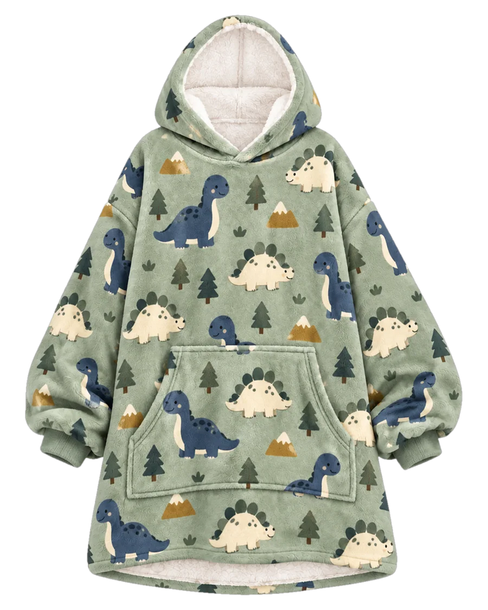 Dino Mountain Hoodie Blanket
