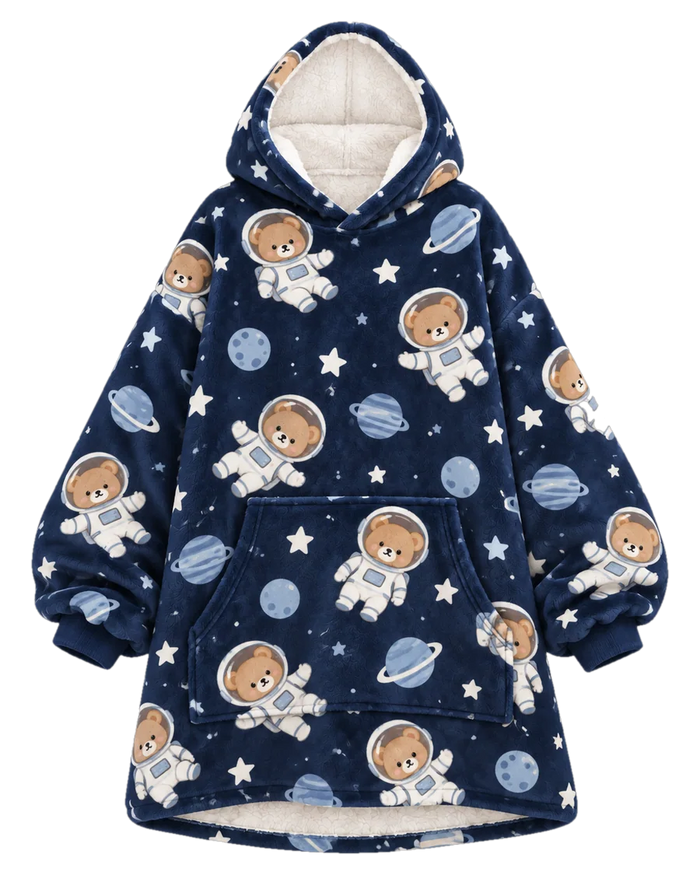 Astronaut Bear Hoodie Blanket