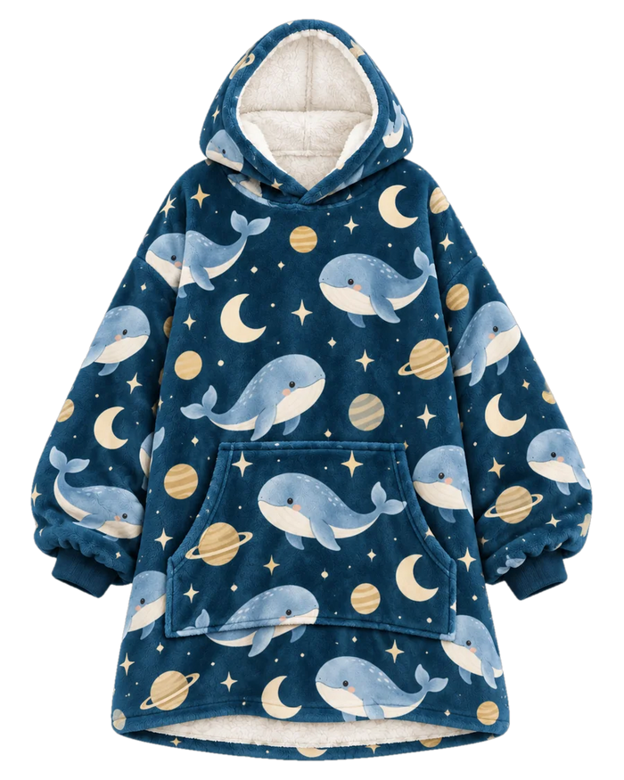 Cosmic Whale Hoodie Blanket