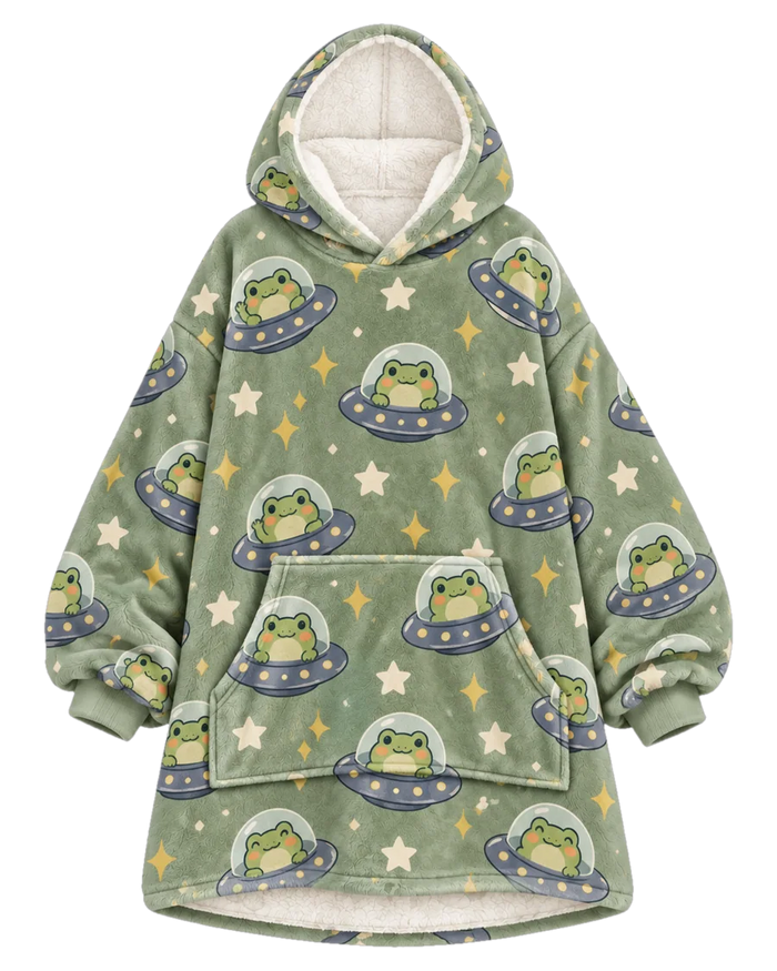 UFO Frog Hoodie Blanket