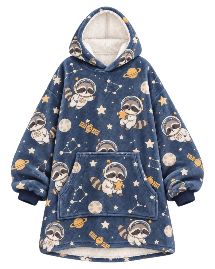 Star Raccoon Hoodie Blanket