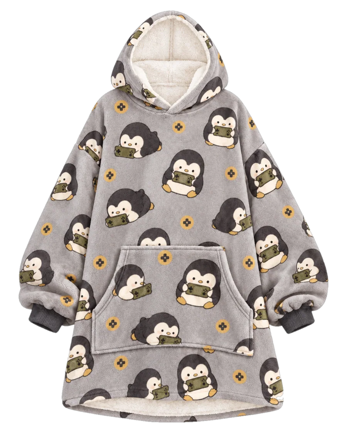 Console Penguin Hoodie Blanket