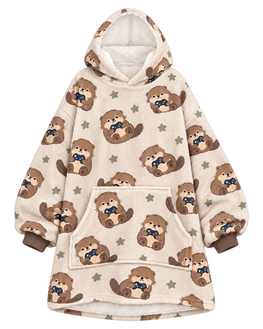 Coop Otters Hoodie Blanket – front