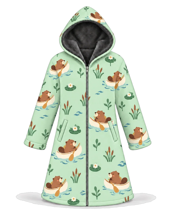 Canoe Beaver Hoodie Blanket Cloak