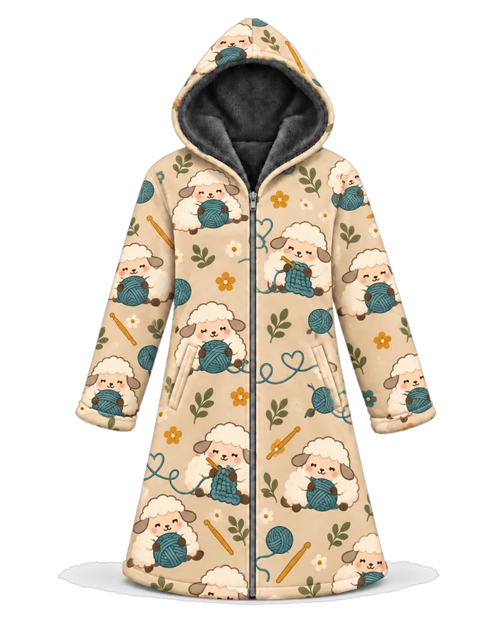 Crochet Sheep Hoodie Blanket Cloak