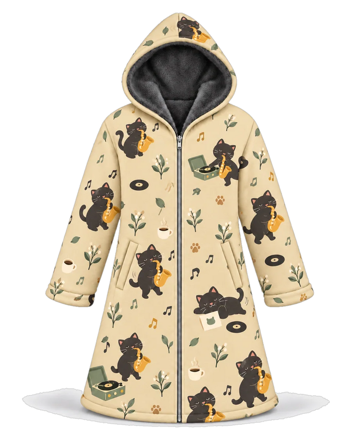 Jazz Cats Hoodie Blanket Cloak