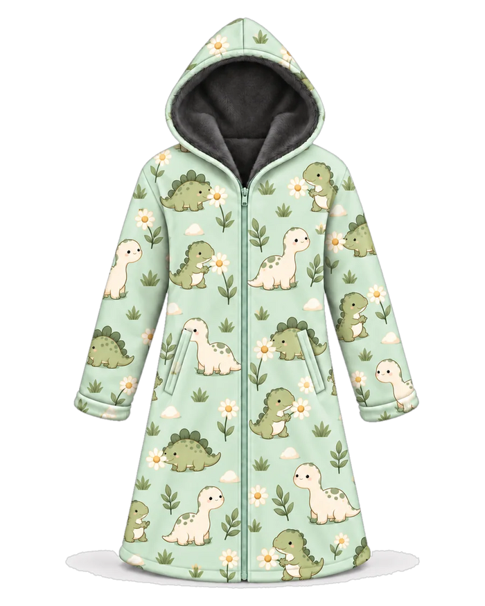 Mint Dino Hoodie Blanket Cloak