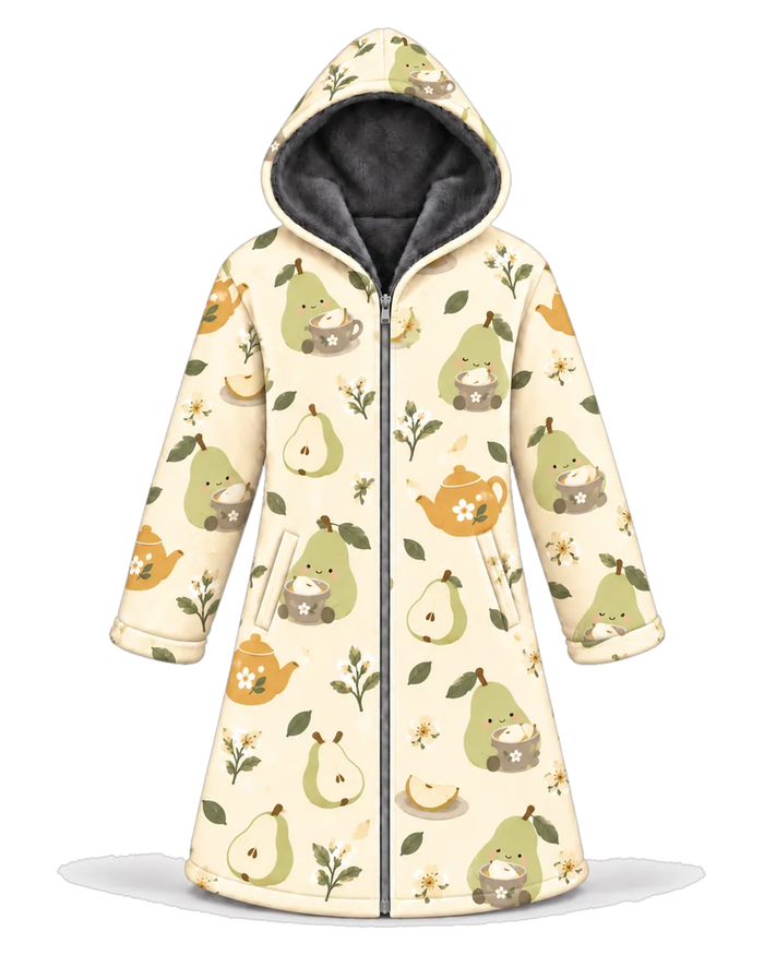 Pear Tea Party Hoodie Blanket Cloak