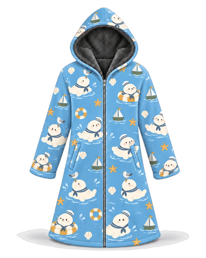 Seal Sailor Hoodie Blanket Cloak